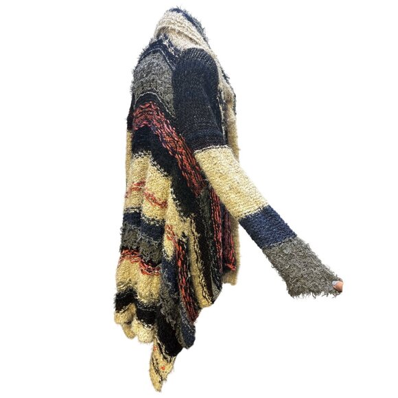 Free People Bohemian Open Front Knit Cardigan w/Patchwork Design Size S - Picture 8 of 11